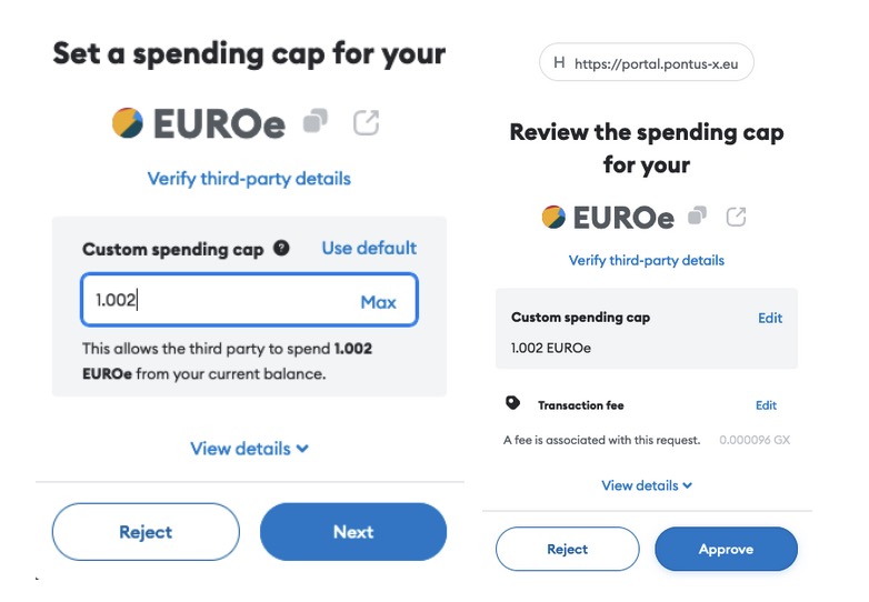 MetaMask EUROe Approval